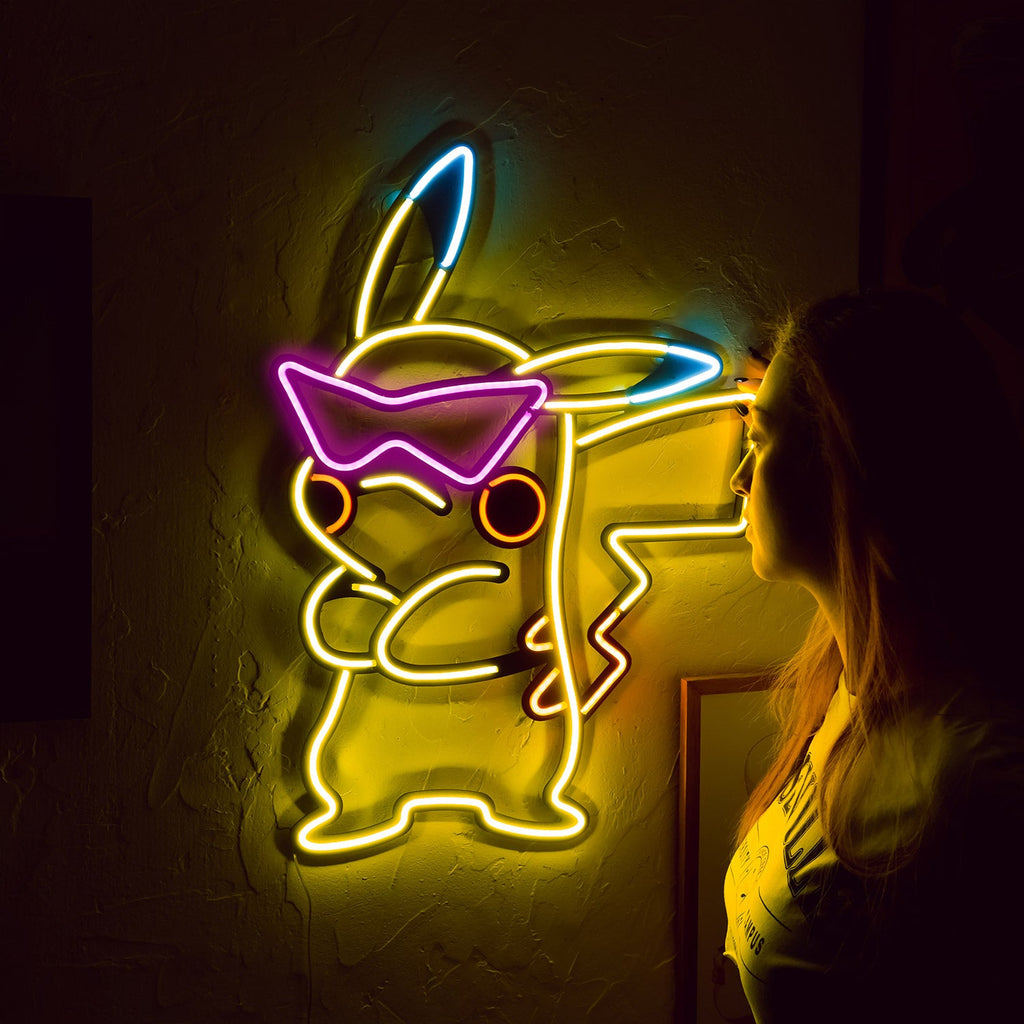 Pikachu , neon sign , neon wall decor , Pikachu - Neon Wall Art | THEDUKHA