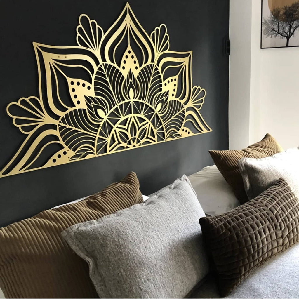 Gold Mandala Wall Art, bedroom wall art , creative office decor , Mandala Wall Decor