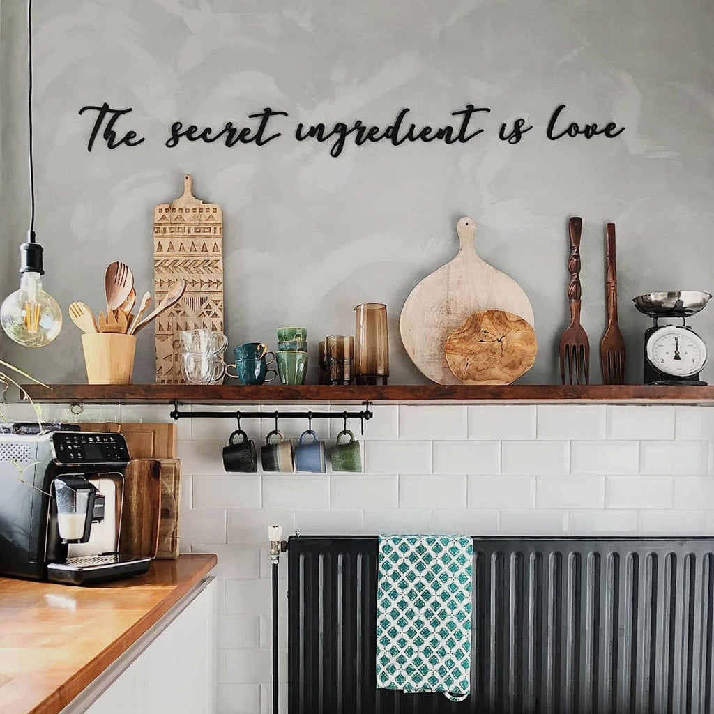 The Secret Ingredient Is Love , home art , home decor , inspirational quotes - Metal Deco | THEDUKHA